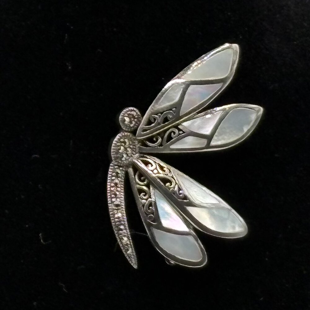 Sterling Silver Mother of Pearl Butterfly Pin